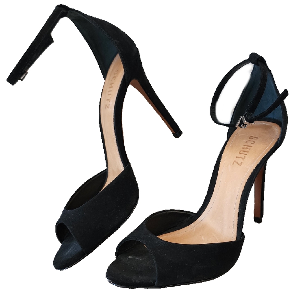 Schutz Suede Heeled Sandal